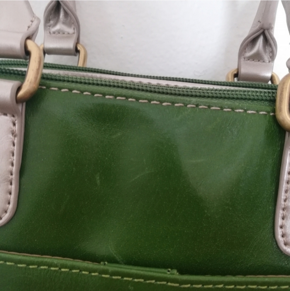 Aurielle Green Silver Gray Genuine Leather Crossbody Bag - Picture 7 of 16